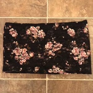 Charlotte Russe Floral Black Lace Infinity Scarf